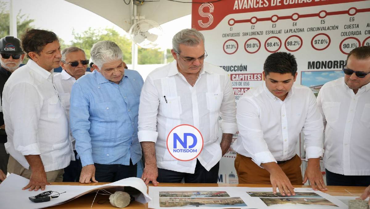 Abinader supervisa avances del Monorriel de Santiago y refuerza obras sociales y deportivas en la provincia