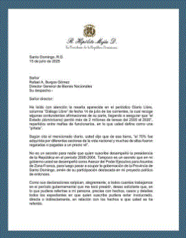 CARTA HIPOLITO Hipólito Mejía emplaza al director de BN a precisar «mafia» en su Gobierno