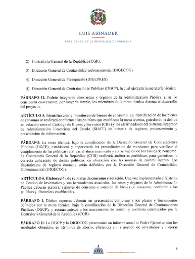 Abinader instruye a la DGCP implementar sistema nacional de gestión de inventarios en el Estado 11 CARTA 7 Abinader instruye a la DGCP implementar sistema nacional de gestión de inventarios en el Estado