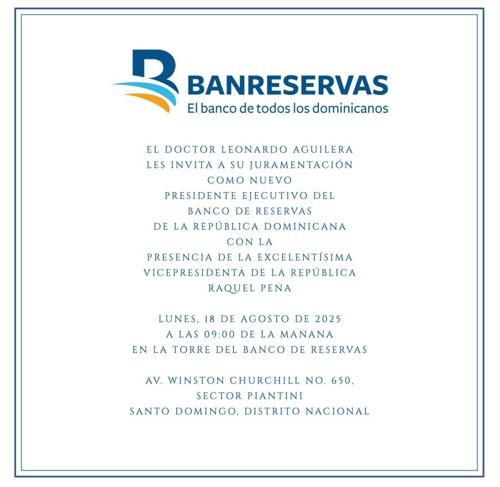 Leonardo Aguilera COMUNICADO Nuevo presidente ejecutivo del Banrservas, Leonardo Aguilera, será juramentado este lunes
