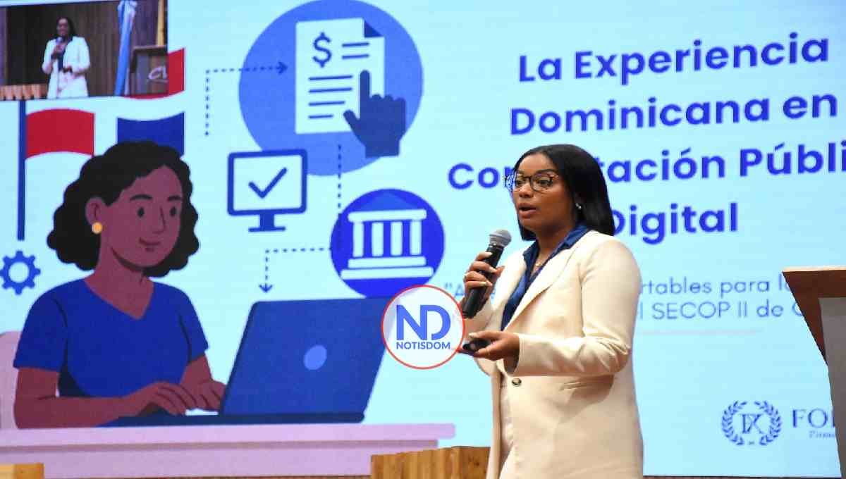 Stephany Rosario resalta retos del sistema de compras RD en foro internacional de Colombia