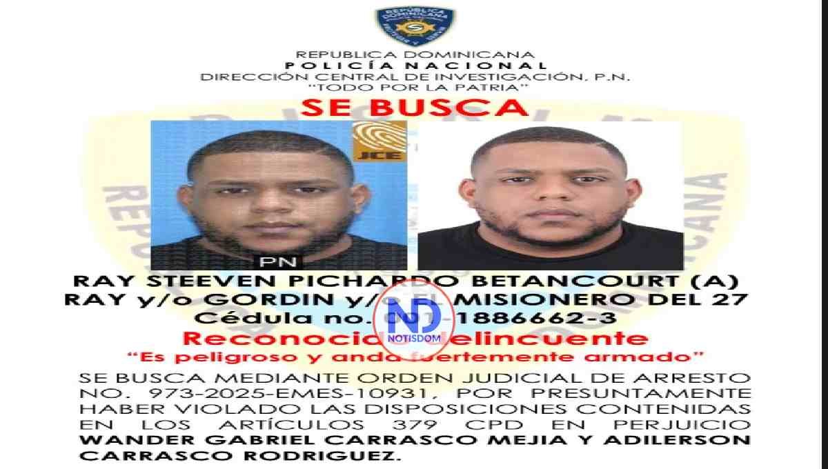 Policía busca “Ray”, “Gordin” y/o “El Misionero del 27”, acusado de asaltos en el Ensanche Ozama