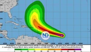 Se formó este martes Jerry, la décima tormenta del Atlántico