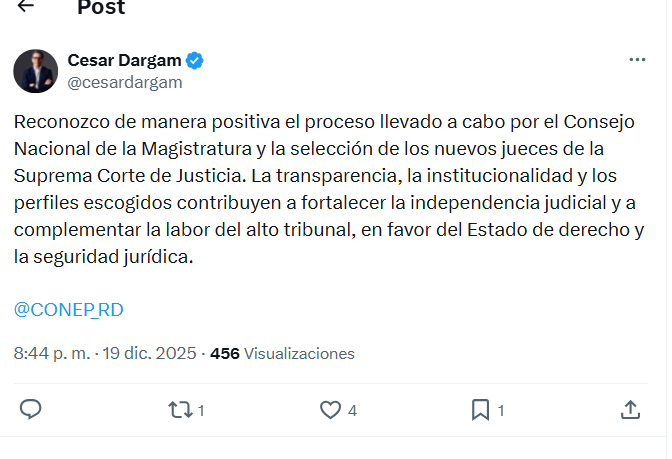 Cesar Dargam 2 Conep valora positivamente la selección de jueces para la Suprema Corte