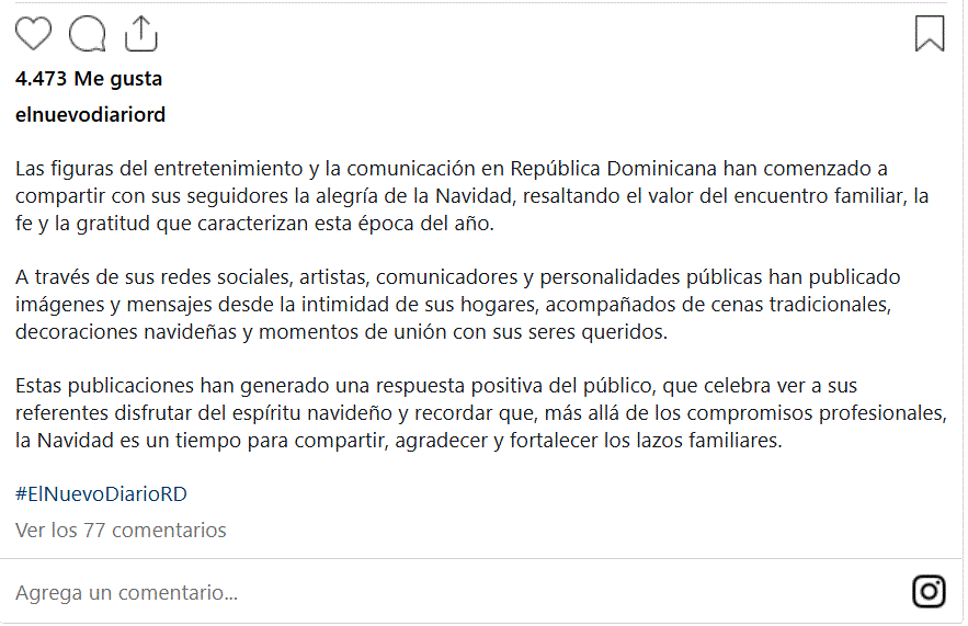 Figuras dominicanas comienzan a compartir la alegría de la Navidad en familia 4 LA PERVERSA INSTAGRAM Figuras dominicanas comienzan a compartir la alegría de la Navidad en familia