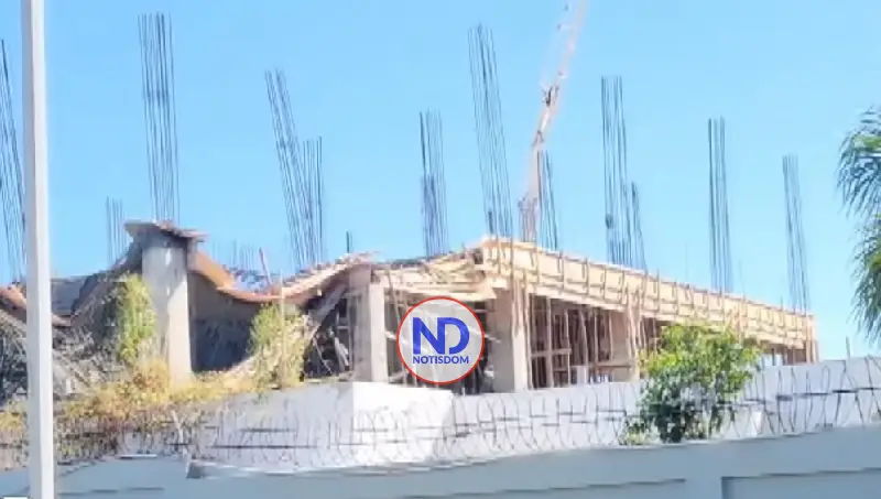 SNS investiga colapso de techo hospital que construye en Azua