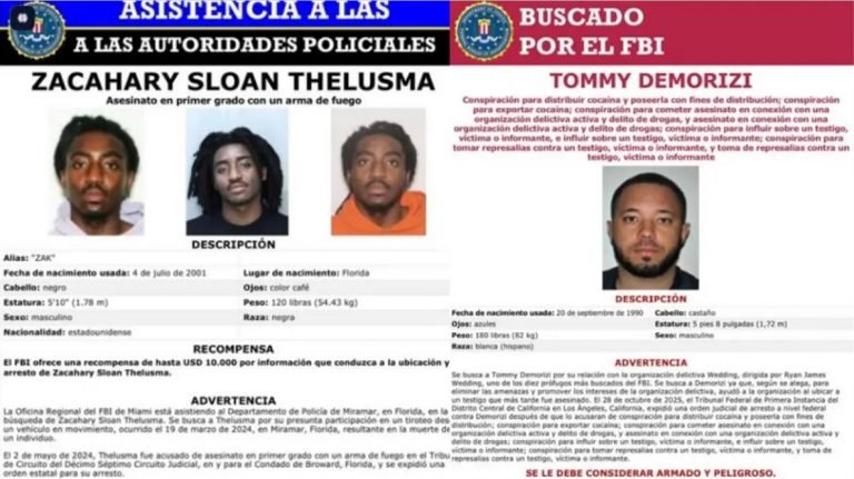 Tommy Demorizi y Zachary Sloan Thelusma Embajada E.U. en RD difunde búsqueda prófugos peligrosos