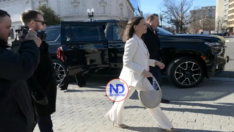 María Corina llegó Casa Blanca para un encuentro con Trump