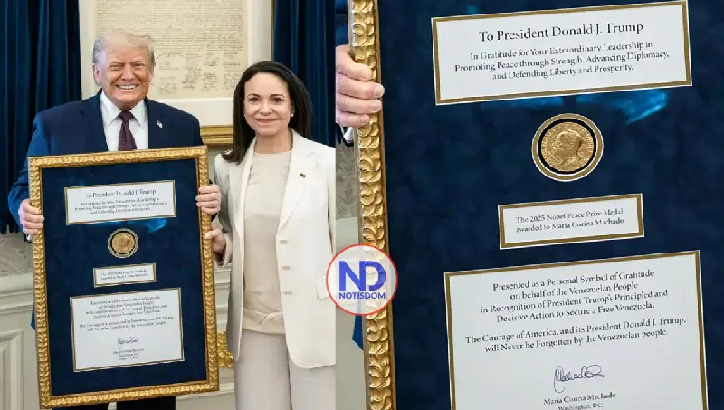 Critican Machado entregara a Trump medalla Nobel de la Paz