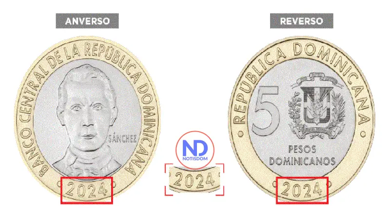 Nuevas monedas de RD$5 circularán a partir del lunes 2 de febrero