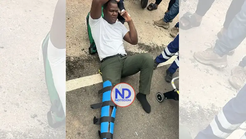 Cabo de la Digesett resulta herido tras ser atropellado por motocicleta en Bayaguana