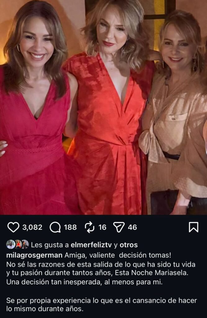 Figuras reaccionan ante la salida de Mariasela Álvarez de la televisión 4 TWITTER TANIA BAEZ 1 Figuras reaccionan ante la salida de Mariasela Álvarez de la televisión