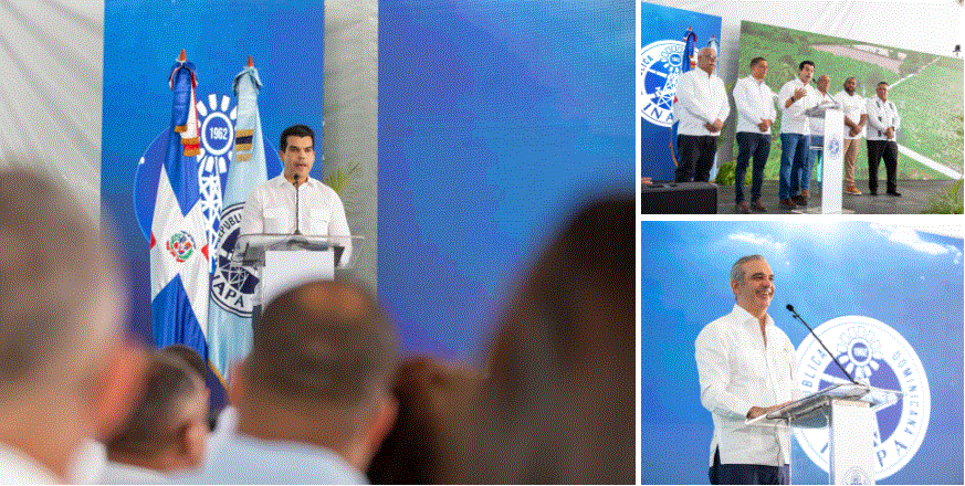 Wellington Arnaud Y Luis Abinader Presidente Luis Abinader y director del Inapa, Wellington Arnaud, inauguran obras en Azua