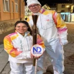 Felipe Vicini y Alejandra Aybar portan antorcha paralímpica