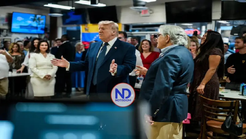 Trump se despide de Miami visitando El Arepazo, un icónico restaurante venezolano