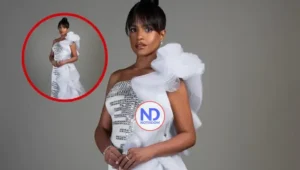 “Rascacielos de cristal”. Un vestido de Luis Domínguez para Millizen Uribe