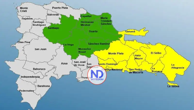 COE pone ocho provincias y DN en alerta amarilla por lluvias