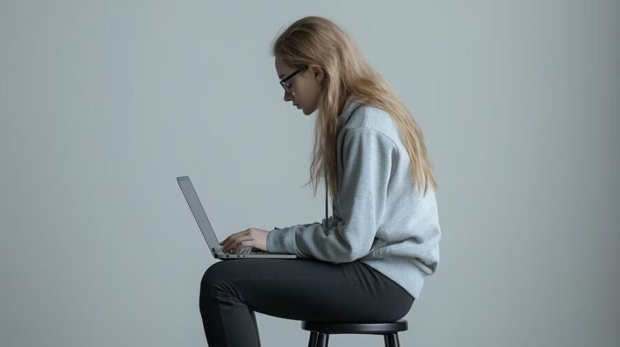 postura incorrecta frente al escritorio Qué es la “joroba de oficina” y cómo prevenirla con ejercicios respaldados por la ciencia