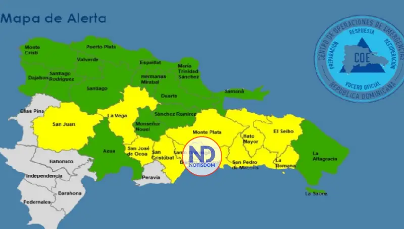 COE mantiene 27 provincias en alerta por lluvias este sábado