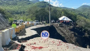 Digesett informa cierre parcial por derrumbe en vía hacia San José de Ocoa y establece rutas alternas