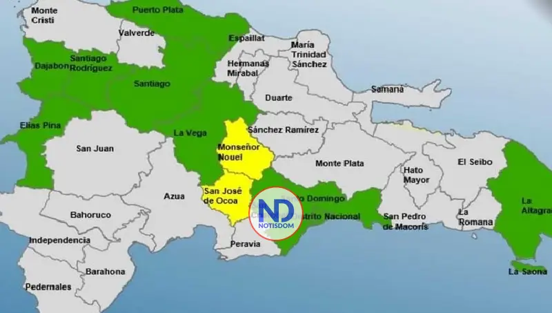 El COE mantiene alerta al DN y 11 provincias por una vaguada