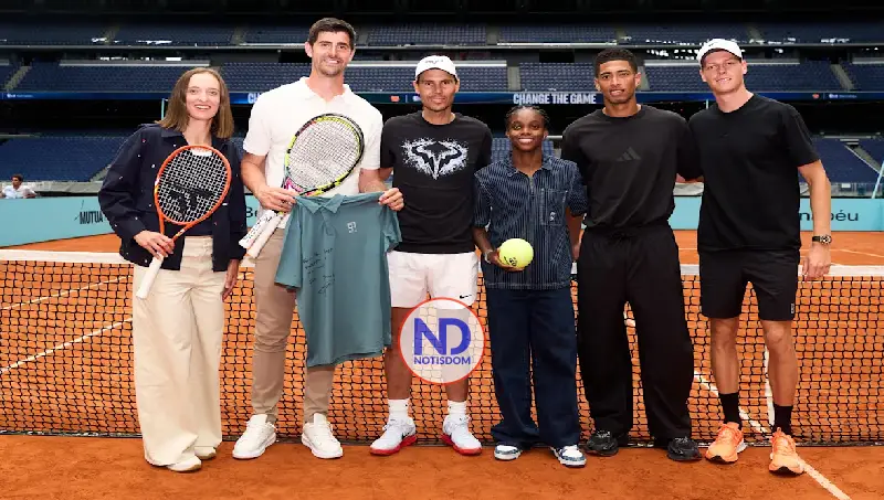 Nadal, Courtois, Sinner y Bellingham estrenan la pista de tenis del Bernabéu