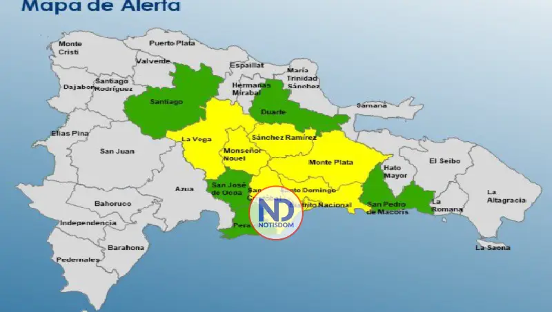 COE eleva a 7 provincias en alerta amarilla y 5 en verde 2 COE eleva a 7 provincias en alerta amarilla y 5 en verde