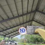 Avanza techado cancha en el distrito municipal Manabao