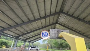 Avanza techado cancha en el distrito municipal Manabao