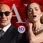 Actores Emily Blunt y Stanley Tucci reciben estrella en el Paseo de la Fama de Hollywood