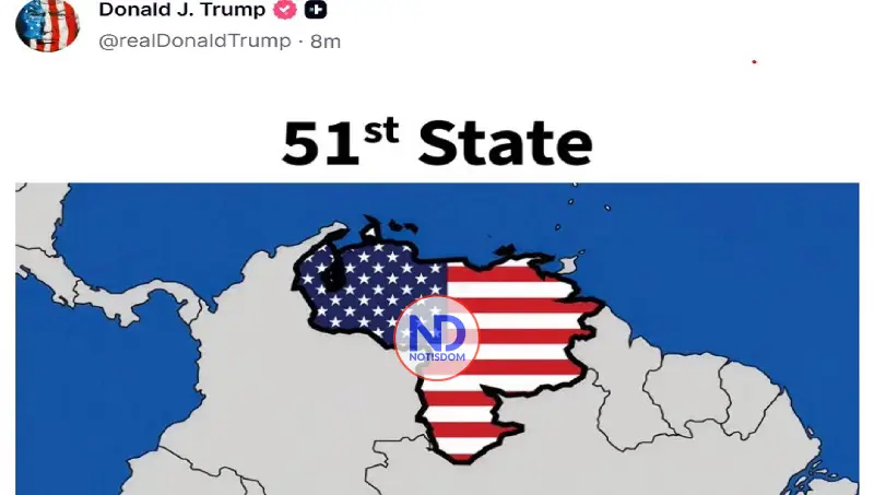 Trump publica mapa con Venezuela pintada estado 51º