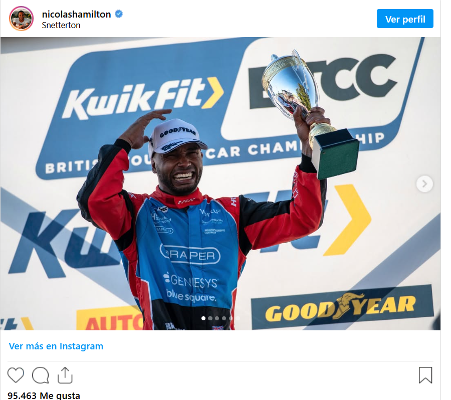 NICOLAS HAMILTON 1 De silla de ruedas al podio: Nicolás Hamilton logra su primer trofeo en el Campeonato Británico de Turismos