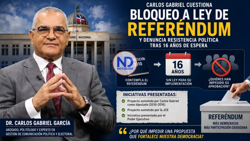 NOTISDOM FOTOS PF2026 2026 05 08T114631.699 Carlos Gabriel cuestiona bloqueo a ley de referéndum y denuncia resistencia política tras 16 años de espera