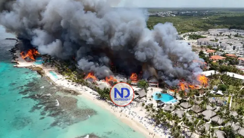 Viento y materiales combustibles aceleraron fuego en hotel de Bayahíbe 2 Viento y materiales combustibles aceleraron fuego en hotel de Bayahíbe