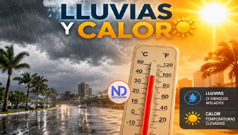 Prevén aguaceros aislados y calor hoy en RD