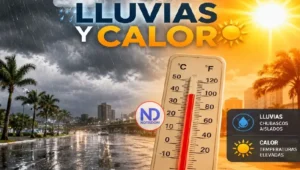 Llueve en zonas de RD desde la madrugada, pero sigue el calor