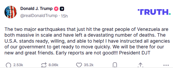 TWITTER DONALD TRUMP 2 Se elevan a 164 los muertos y a 971 los heridos en Venezuela