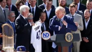 Trump elogia a los Dodgers durante visita a la Casa Blanca