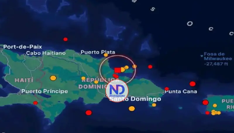 Temblor 4.1 sacude zonas de la RD la madrugada de este lunes